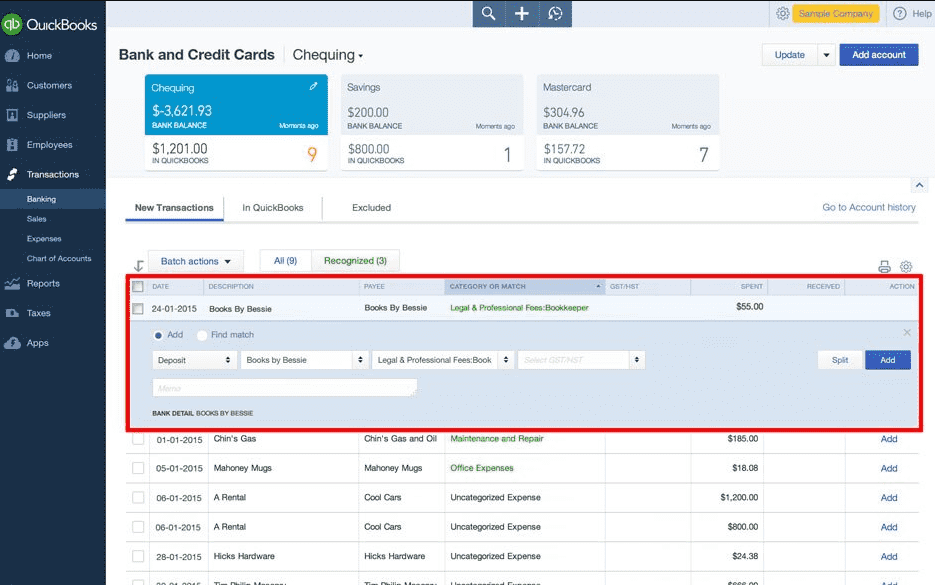 transaction details