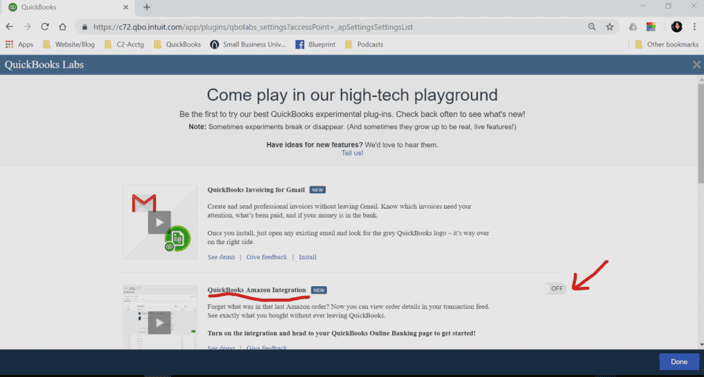 quickbooks online amazon integration