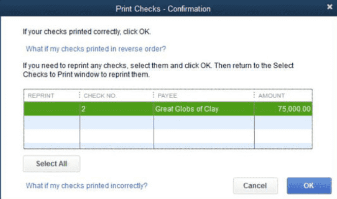 Printing Checks in QuickBooks