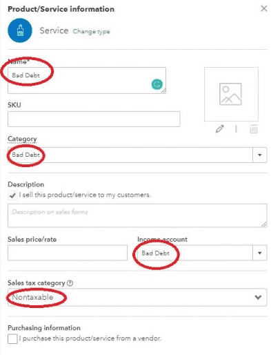 Sales Tax Category to Nontaxable in QBO