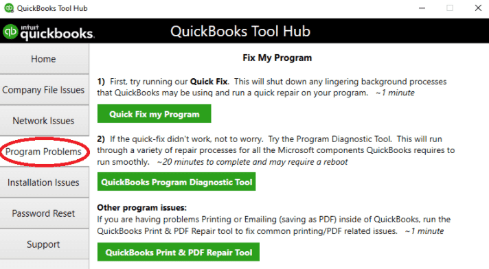 QuickBooks could not create the necessary pdf files