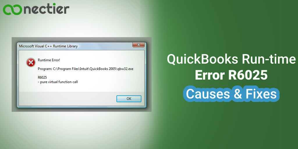 QuickBooks Error R6025 - how to fix