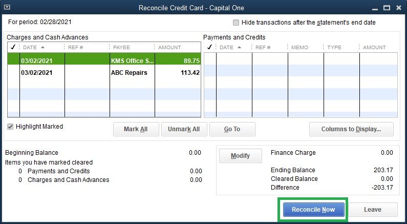 QuickbooksPayment-how to reconcile a credit card balance in quickbooks desktop