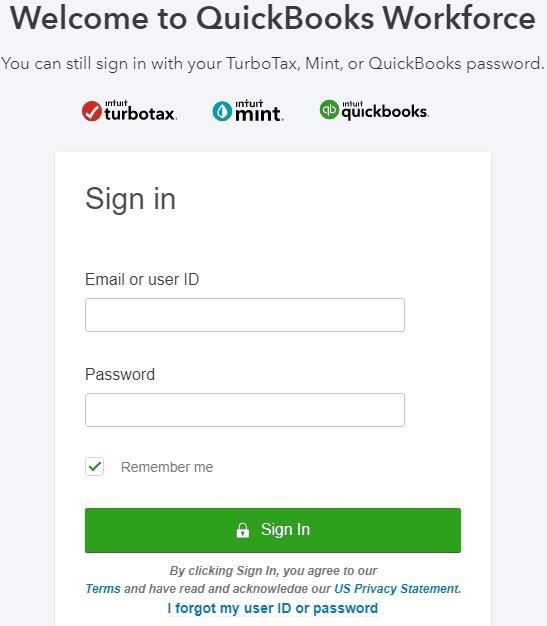 QuickbooksPayment-www.workforce.intuit.com login