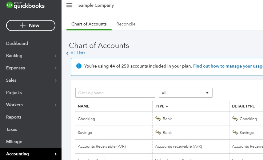 QuickbooksPayment-How to Edit Chart of Accounts in QuickBooks Online