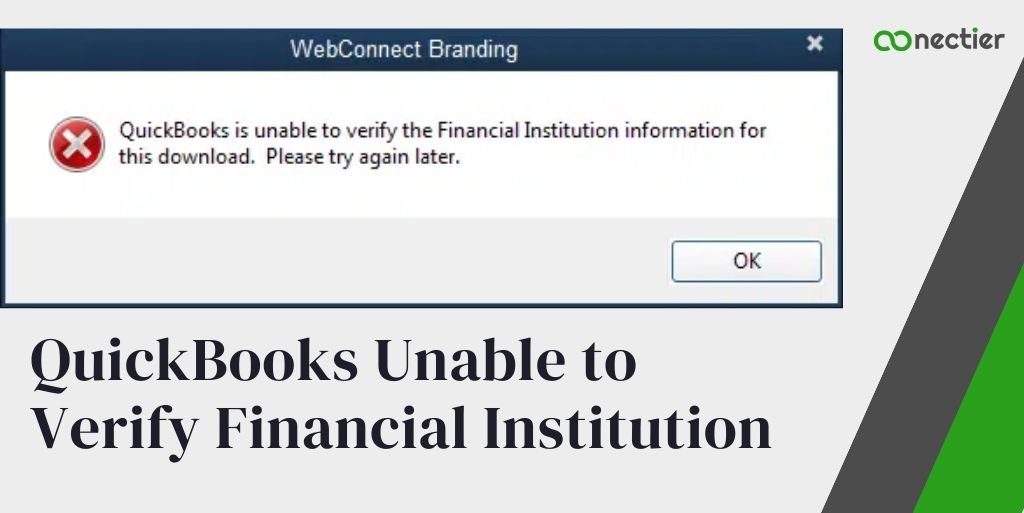 Image of QuickBooks Unable to Verify Financial Institution