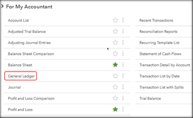 Image of what is a general ledger report