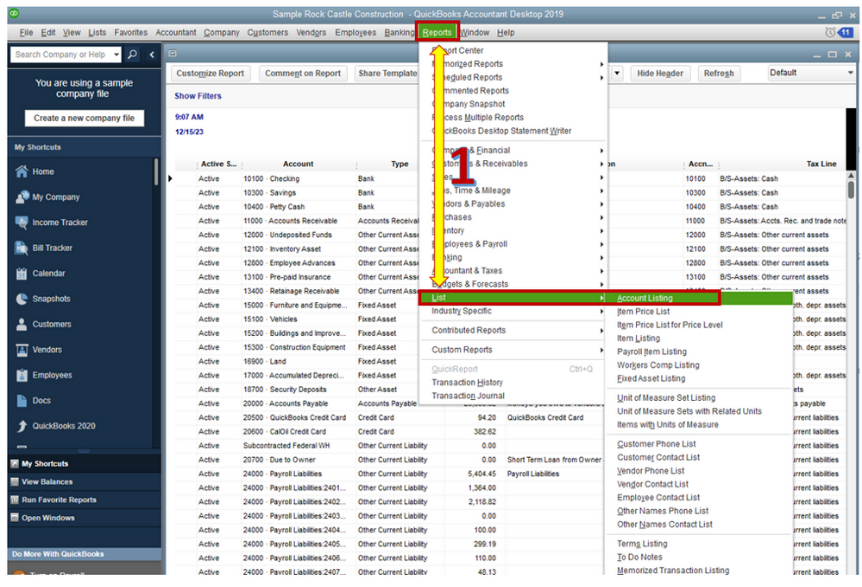 Image of general ledger report quickbooks desktop