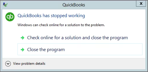 quickbooks crashes when opening company file