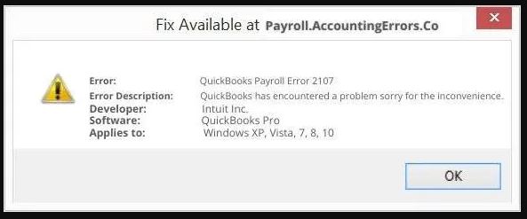 QuickbooksPayment-error 2107 in quickbooks desktop