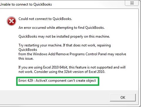 Image of QuickBooks Runtime Error 429