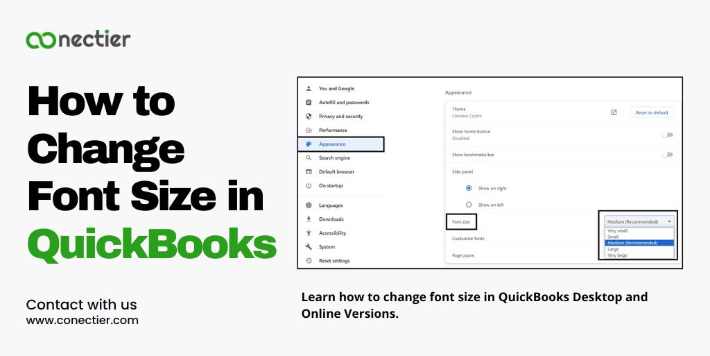 QuickbooksPayment - Change Font Size in QuickBooks